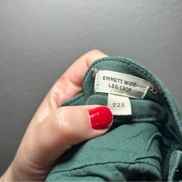 Madewell Olive Green Emmet Wide Leg Crop Pants Women’s 28 tall - Picture 9 of 11